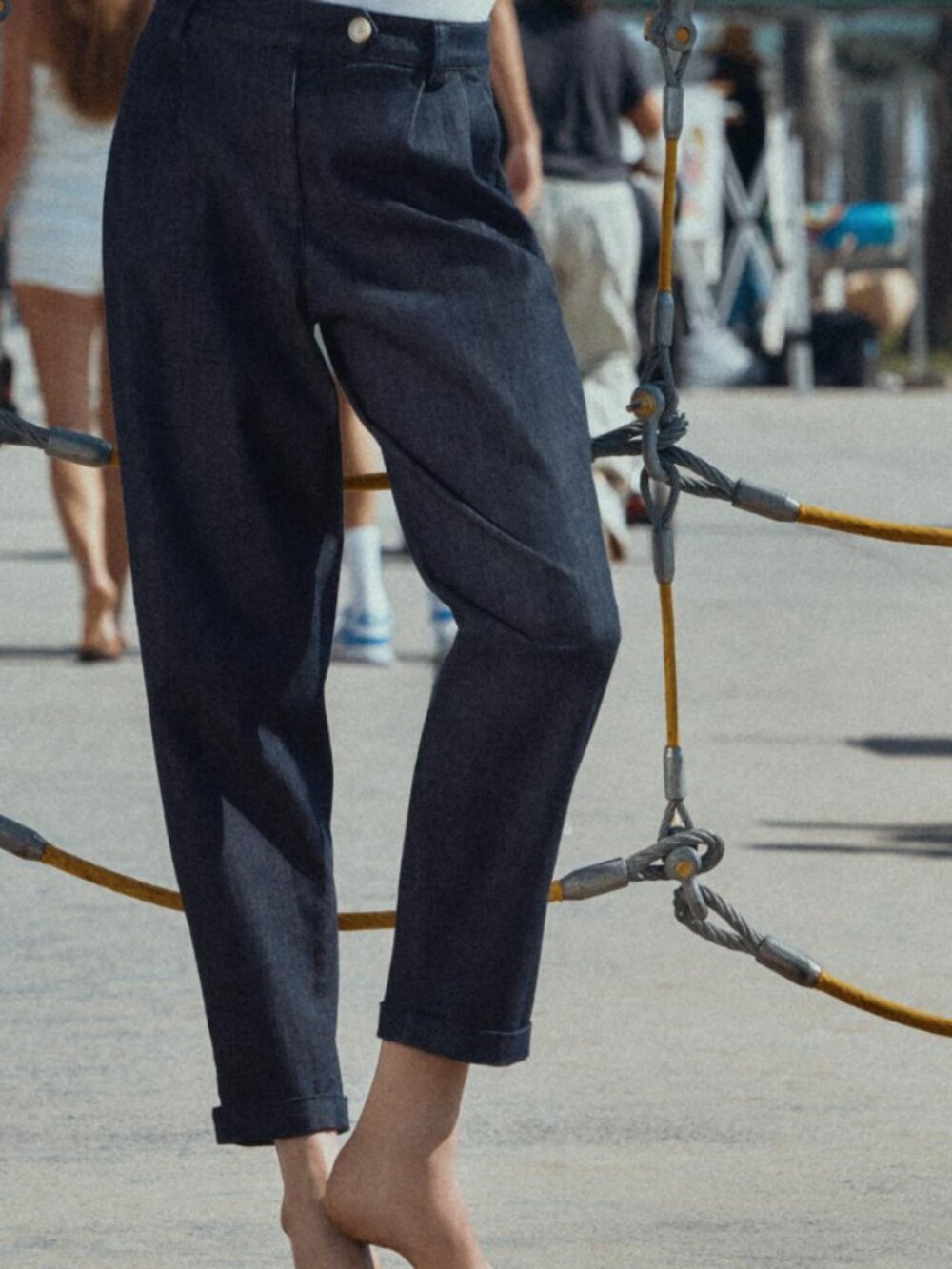Cuffed Chino Pants with Turned Up Hems